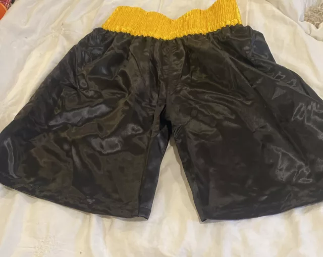 TITLE BOXING BLACK Satin Trunks Shorts Men's Classic Style Polyester ...