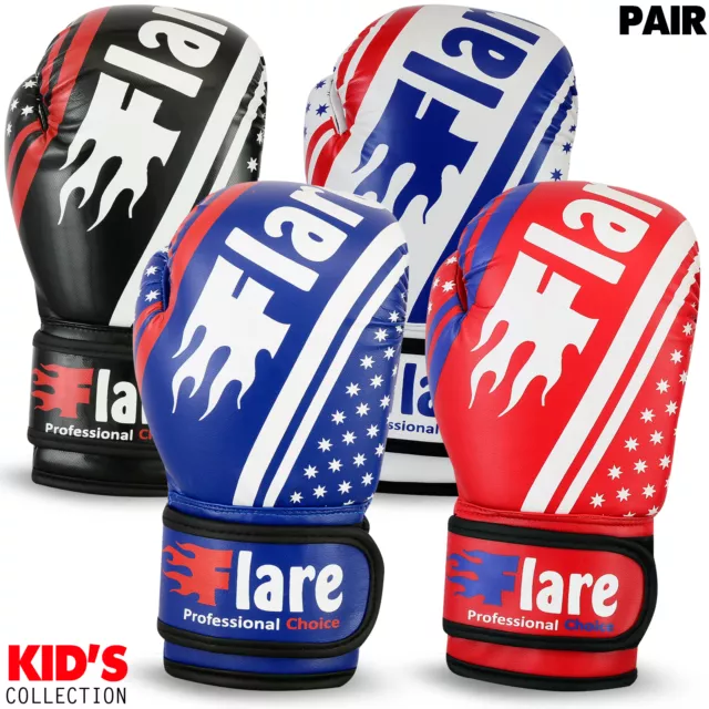 Kids Boxing Gloves Punch Bag Sparring MMA Training Mitts Unisex Size 6oz - 8oz