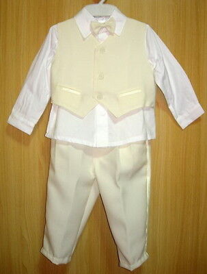 Cream BABY BOY OUTFIT Formal Wear Ivory Suit Christening Clothes Wedding Attire