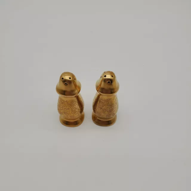 A Pair of Vintage Pickard Porcelain Rose Gold Salt and Pepper Shakers