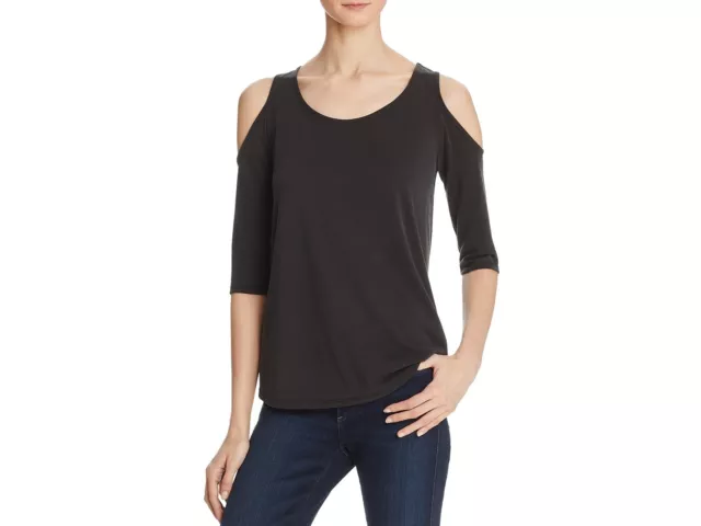 Aqua Aqua Women's Cold Shoulder Tee Asymmetric T-Shirt, Gray X-Small XS