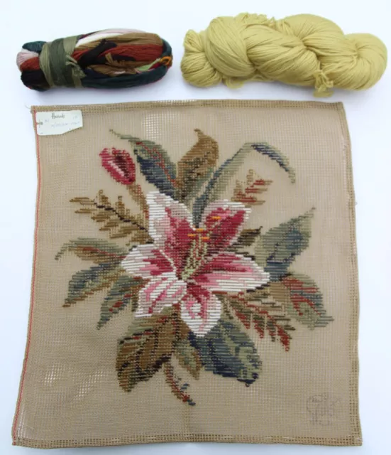Neu mit Etikett von Harrods Vintage IVO Tramme Wandteppich Nadelspitze Kit Lilie Blumenmuster Design