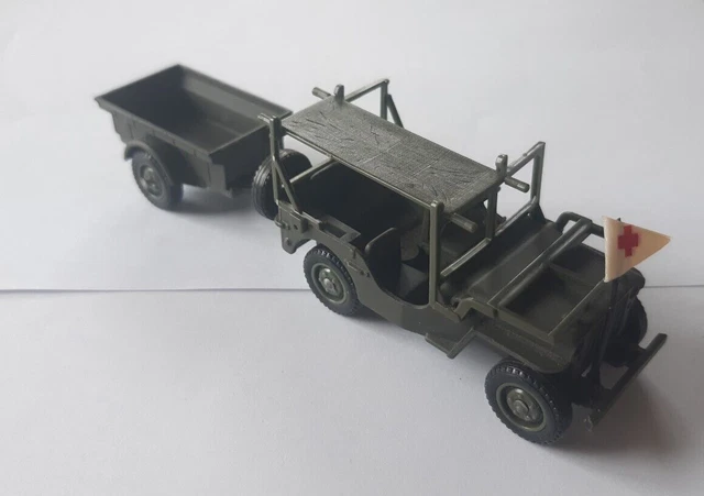 Solido 1/43 – Jeep Willys + Remorque – Vert – Militaire N°256 & 213 – Parfait état
