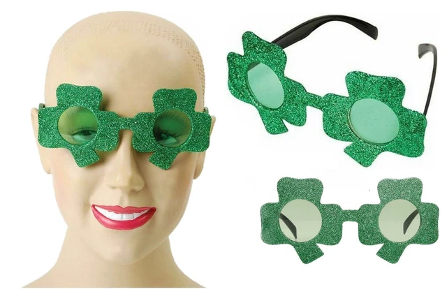 Bdecoll St. Patricks Ensemble de costume de fête, gants verts et blancs, chaussettes de cuissarde, accessoires de costume pour carnaval, fête costumée (6 pièces