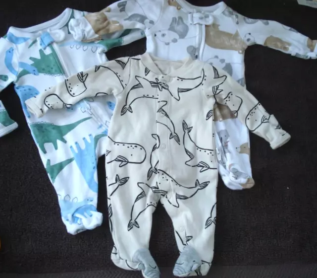 Carter's Child of Mine Preemie Infant Boy Sleepers Lot of Three