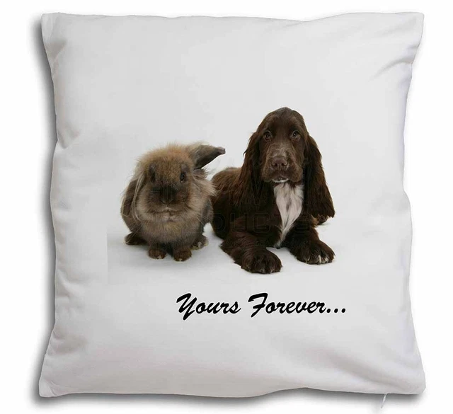Animals 'Yours Forever' Sentiment Soft White Velvet Feel Scatter Cu, AD-SC2y-CPW