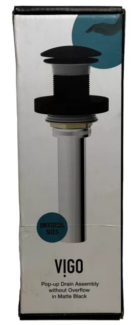 Conjunto de drenaje y montaje emergente Vigo VG07000MB 2 5/8" (66 mm) negro mate