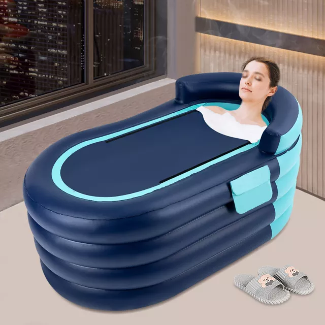 1.4m Inflatable Adult Bathtub PVC Portable SPA Warm Blow Up Foldable Bath Tub UK 3