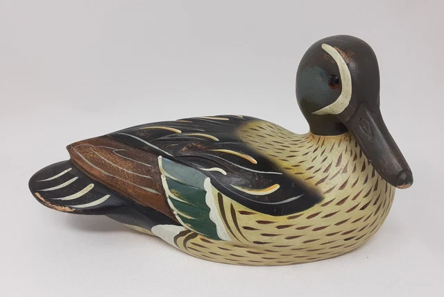 Wooden, Hand-Painted, Blue-Winged Drake, Decoy Duck from Ducks Unlimited
