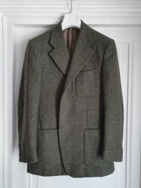 CARUSO 40/50 Jacket Sport Coat Veste Green Wool Yorkshire Tweed