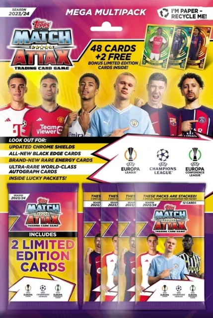 Match Attax Football UEFA Ligue 2024 Cartes à Collectionner Jeu Mega Lot