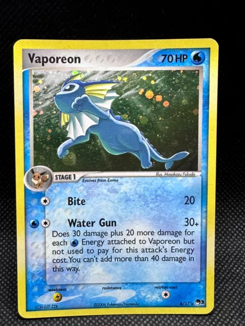 Vaporeon Holo [PL+] POP Series 3 Promo Set - 6/17 Pokemon Card [2006] {A}