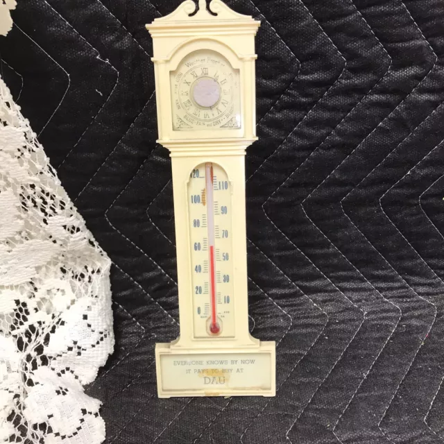 Vintage - It Pays To Buy At DAU - Advertising Thermometer Weather Prophet