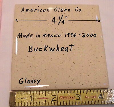 1 pc. Buckwheat Glossy Ceramic Tile #46 by American Olean 4-1/4"  New Version