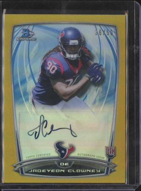 2014 Bowman Chrome JADEVEON CLOWNEY Rookie Gold Refractor Auto /50 #RCRA-JC JE66