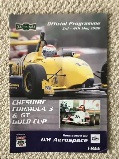 OULTON PARK 3RD MAY 1998 BRDC CHESHIRE FORMULA 3 & GT GOLD CUP RACE PROGRAMME 9.99 - PicClick UK