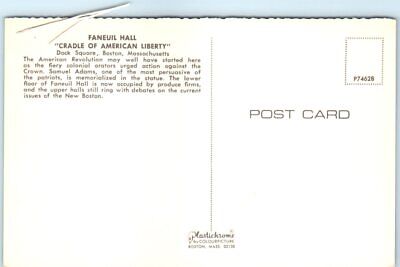 Postcard - "Cradle Of American Liberty", Faneuil Hall - Boston, Massachusetts 2