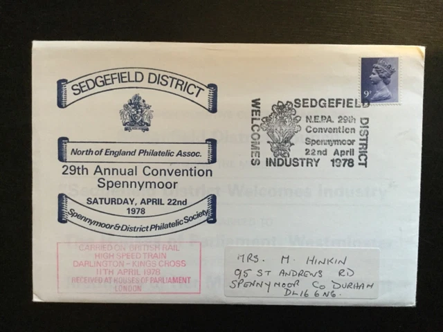 GB 1978 Sedgefield Philatelic Convention Cvr carried on High Speed Train(PSE612)