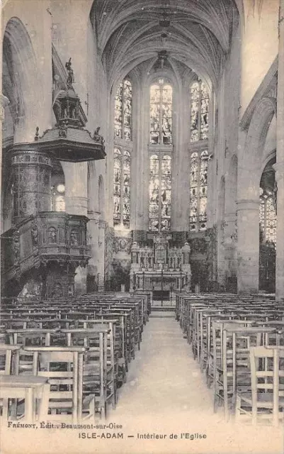 Cpa 95 L´isle Adam Interieur De L'eglise