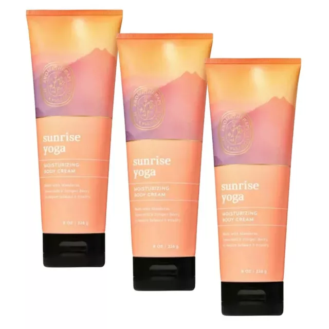 3-Pack Bath & Body Works Aromatherapy Sunrise Yoga Moisturizing Body Cream 8 Oz