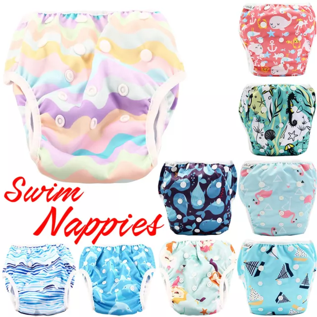 Reusable Swim Nappy Pant Diaper Newborn Baby Toddler Swimming Unisex Boy Girl