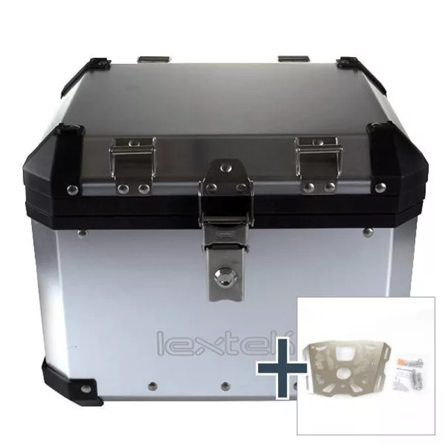 Lextek Aluminium Top Box 33L with Mounting Plate for BMW F650 GS [2000-2007]