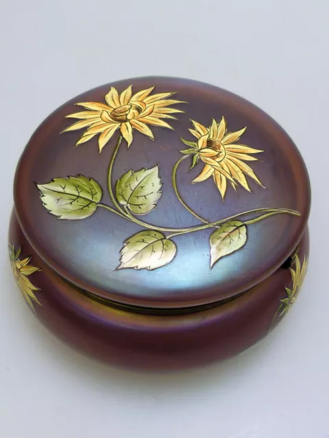 Jugendstil Deckeldose POSCHINGER Buchenau German Art Nouveau glass box