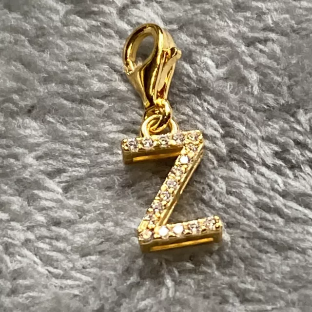 Thomas Sabo Charm Letter Z Gold Plated Cubic Zirconia Lobster Claw