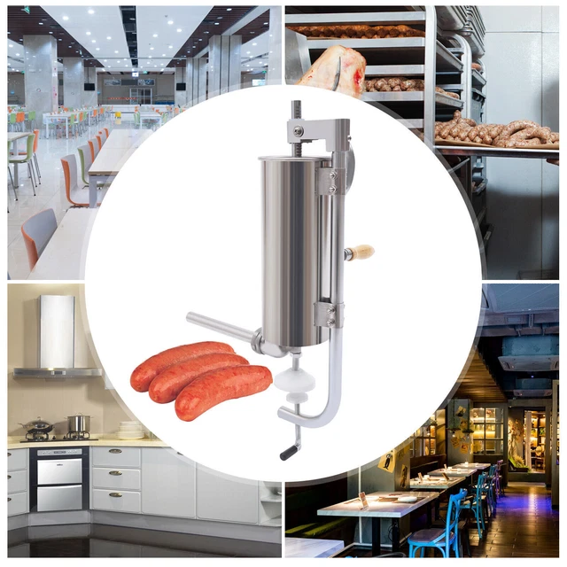Manual Sausage Stuffer Sausage Maker Vertical Meat Stuffer Stainless Steel New！