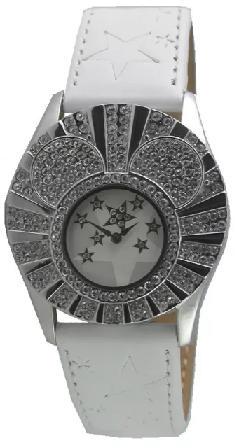 Orologio da donna Disney Topolino orologio Swarovski elementi bianco pelle glitter