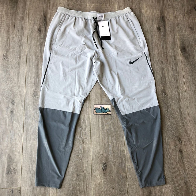 MENS M MEDIUM NIKE SWIFT FLEX 27 RUNNING DRI FIT PANTS BLUE SILVER 857840  425