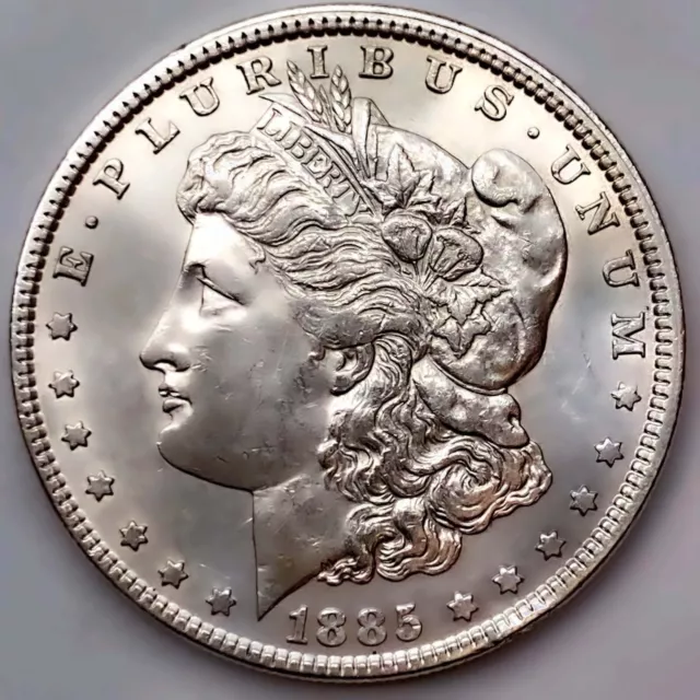 1885 Au/Unc Morgan Silver Dollar 90% $1 Coin Us #Q189