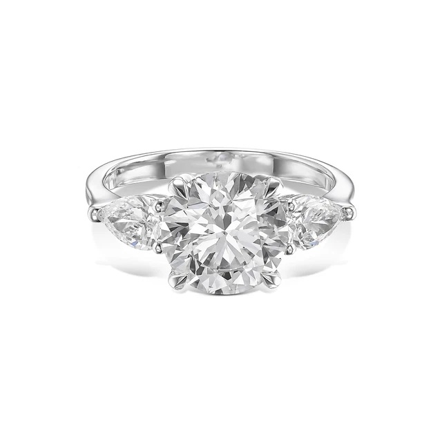 Diamond Engagement Ring VS1 Color F 2.91 Ct Lab-created 14k White Gold IGI CVD