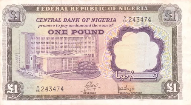 #Repubblica federale di Nigeria 1 libbra 1968 P-12 in perfette condizioni + Lagos