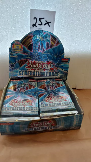 YUGIOH, GENERATION FORCE, DT. 1. AUFLAGE, 25 x geöffnete Booster