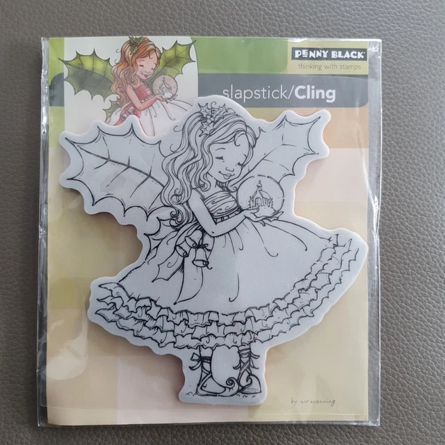 Fairy Holly Christmas Cling Style Unmounted Rubber Stamp PENNY BLACK 40-173 New