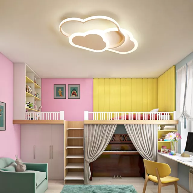 3 Colors Modern Cloud Ceiling Light LED Chandelier Pendant Lamp Fit Kids Bedroom