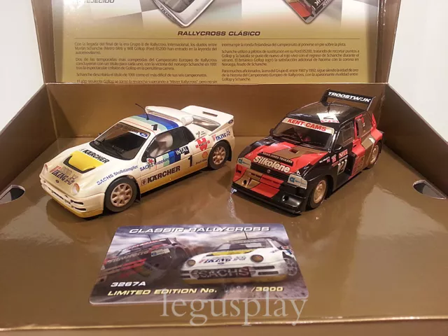 Slot SCX Scalextric Superslot H3267A Classic RallyCross Ford RS200 vs Metro 6R4