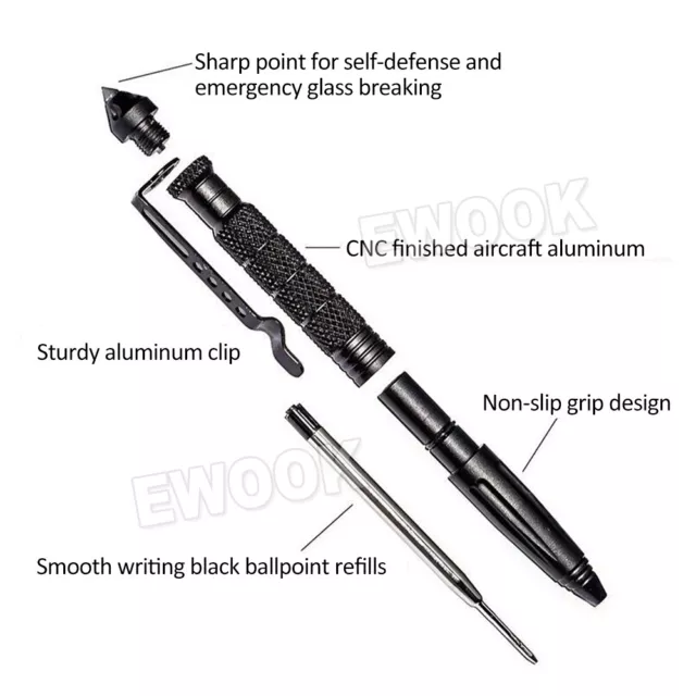 Self Defence Tactical Pen Glass Breaker Pens Survival Tool Defense Hunt Gear 2