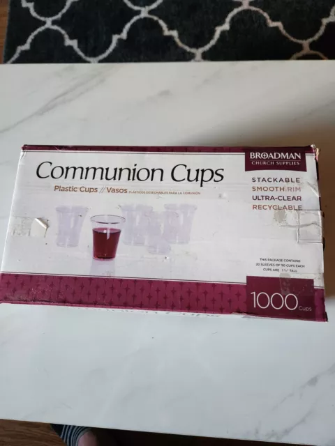 BRAND NEW -COMMUNION PLASTIC CUPS BOX OF 1000 Broadman