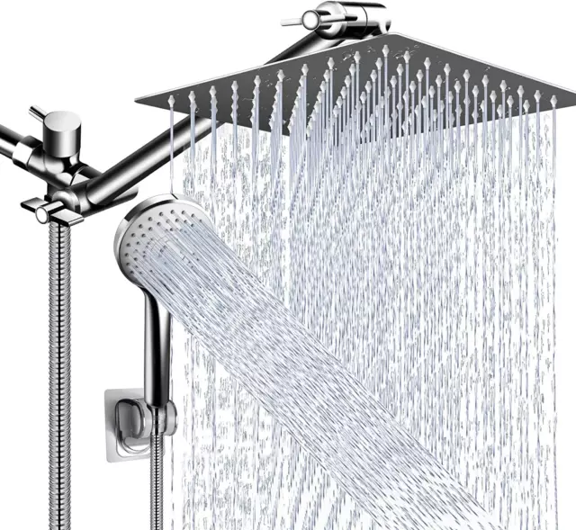Shower Head Combo,10 Inch High Pressure Rain Shower Head with 11 Inch Adjustable