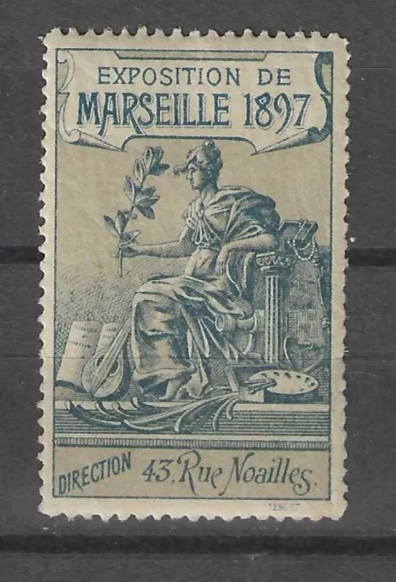 Poster Stamp, Vignette, Cinderella. 1897 Exposition de Marseille