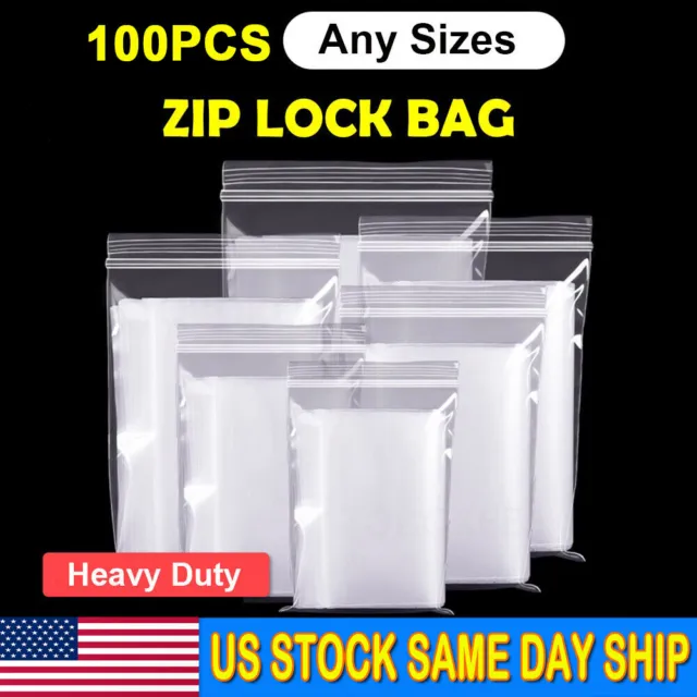 3 x 4 Small Zipper Bags for Jewelry 300pcs Clear Resealable Zipper Bags Tiny Plastic Baggies 2 Mil for Beads Candy Crafts Vitamins Photos (8 Sizes