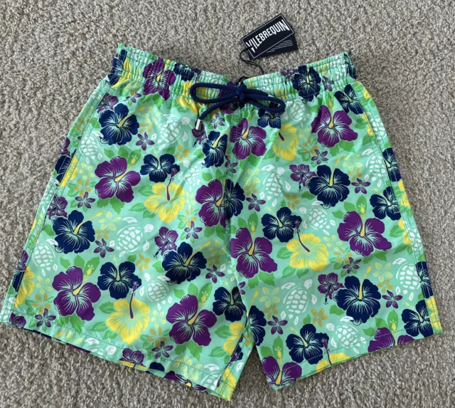 NWT 100% Authentic Vilebrequin MOOREA Swim Trunks - GREEN XL - MEN - EXTRA LARGE