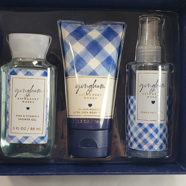 Bath and Body works GINGHAM Shower Gel Wash - Fragrance Mist Spray & Body CREAM
