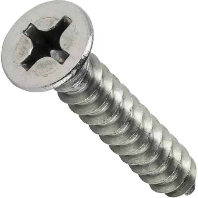 #4 x 3/8" Phillips Flat Head Sheet Metal Screws Stainless Steel Qty 100