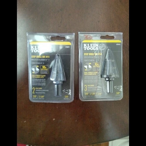 Klein Tools 2x KTSB15 7/8", 1-1/8" for 1-3/8" Step Drill Bit #15, Klein #11 Bit