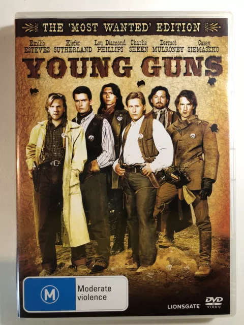 Young Guns (DVD 1988) Region 4 Action,Drama,Western, Emilio Estevez, Kiefer Suth