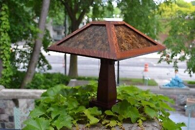 Mission Oak Arts and Crafts Style Mica Lamp