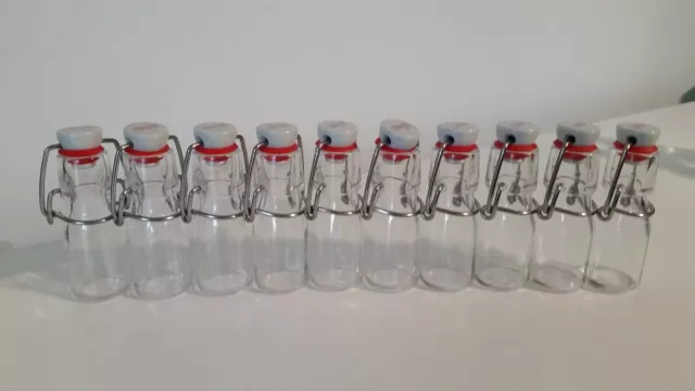 12 kleine Glasflaschen 40ml mit Bügelverschluss, Bügelflaschen, leere Fläschchen